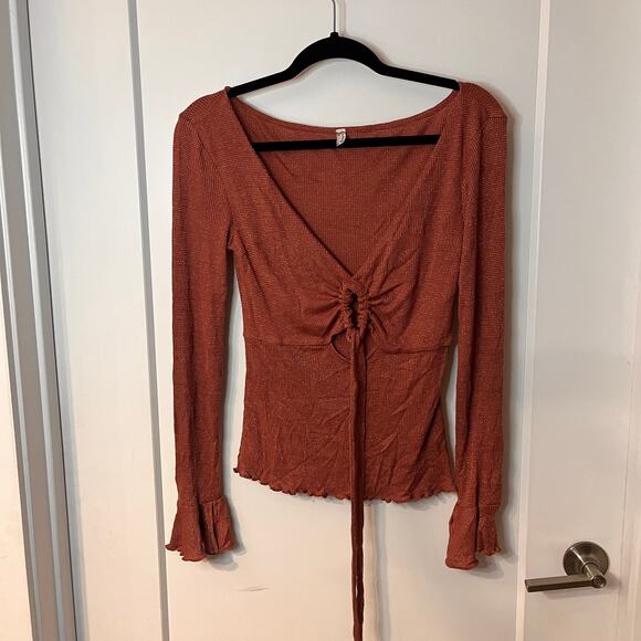 Free People Intimately Free Cut Out Knit Top Size Small - Picture 3 of 9